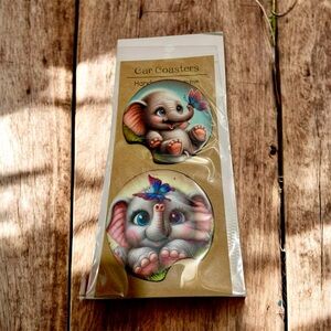 Cute Elephant Car Coasters